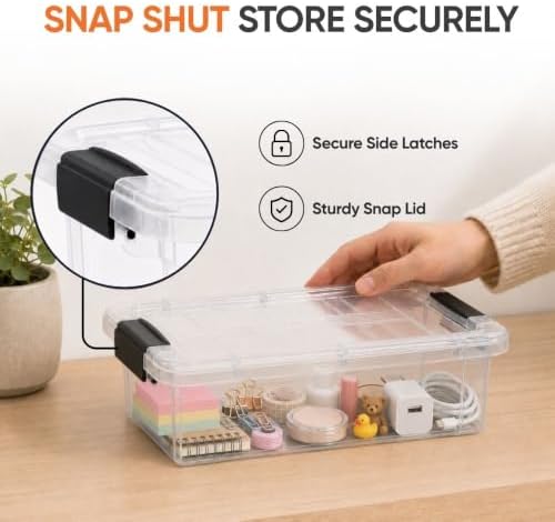 Superio 2.3 Quart Clear Plastic Storage Containers with Lids, Stackable Organizer Bins, BPA-Free Storage Boxes for Home, Office, Dorm & Classroom, 1 Pack - Image 6