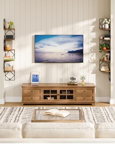 CHOEZON 5-Tier Corner Shelf, Floating Shelf, Wall-Mounted Storage Shelf, Wall Decor, Narrow Corner Bookshelf, for Living Room, Bedroom, Home Office, and Bathroom, Rustic Brown and Black TCJ35BF - Image 7
