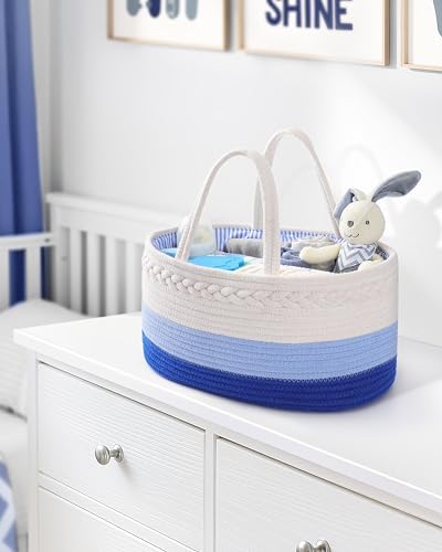 Maliton Baby Diaper Caddy Organizer, Cotton Rope Diaper Caddy Basket, Large Storage Basket for Newborn Boys and Girls, Gift for Baby Shower List, Newborn Essentials - Image 7
