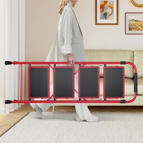 KINGRACK 4 Step Ladder, Folding Step Stool with Anti-Slip Wide Pedal - Image 7