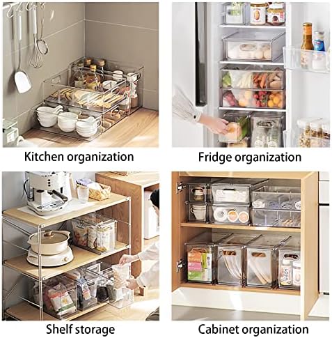 7 pack Stackable Refrigerator Organizer Bins Pull-Out Drawers for Fruit and Veggies Storage Organizer for Fridge Clear Drawer Containers with Handle Divided Organization for Produce Saver - Image 6