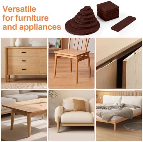 Felt Furniture Pads 400 Pieces, Furniture Pads for Hardwood Floors Brown - Image 6