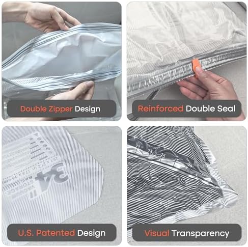 Vacbird Travel Vacuum Storage Bags, 8 Pack 29" Vacuum Seal Bags with Rechargeable Cordless Pump Compression Packing for Clothing Clothes Suitcase Luggage - Image 6
