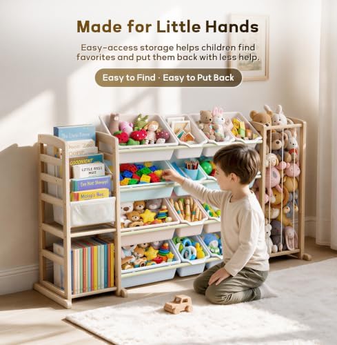 【 In 】 Stuffed Animal Storage kid toy Organizer Bins for Boys Kids Room - Image 7