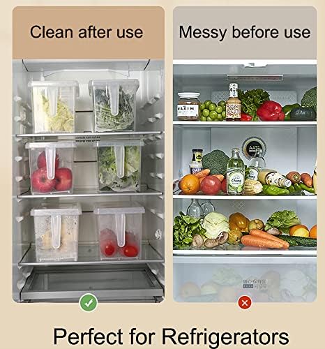 Sooyee Produce Saver Containers for Refrigerator with Drain Tray, 5L x 4 Stackable Fruit Storage Containers for Fridge,Vegetable Storage Keep Fresh for Lettuce,Salad,Berry, Salad,Meat and Fish - Image 6