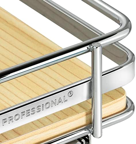 LYNK PROFESSIONAL® Élite™ Pull Out Spice Organization for Cabinets - 4-3/8 inch Wide – Spice Rack for Inside Cabinets – Wood/Chrome - Sliding Spice Rack Organizer for cabinet – Spice Rack - 1 Tier - Image 6