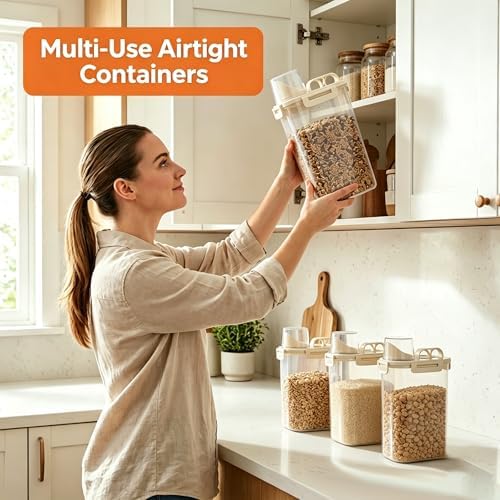2 Lbs Small Cat Dog Food Storage Container for Bird Seed, Pet Food, 2 Pack - Image 7