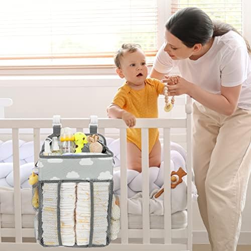 Maliton Hanging Diaper Caddy Organizer Hold 50+ Diapers(Gray Cloud) - Image 7