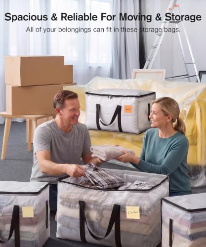 Clear Moving Bags Heavy Duty Extra Large 6-Pack, 110 LBS Load Storage Bag - Image 7