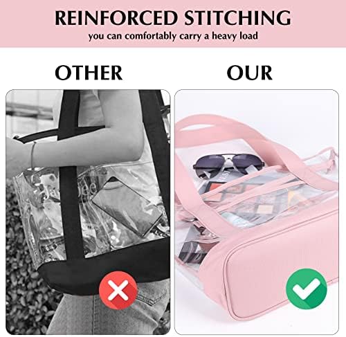 BORMELUN clear tote bag,Purse handle with zipper for work plastic transparent see through women - Image 7