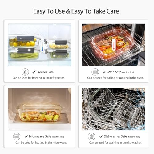 AILTEC Glass Food Storage Containers with Lids, 10 Pack Meal Prep Set - Image 7