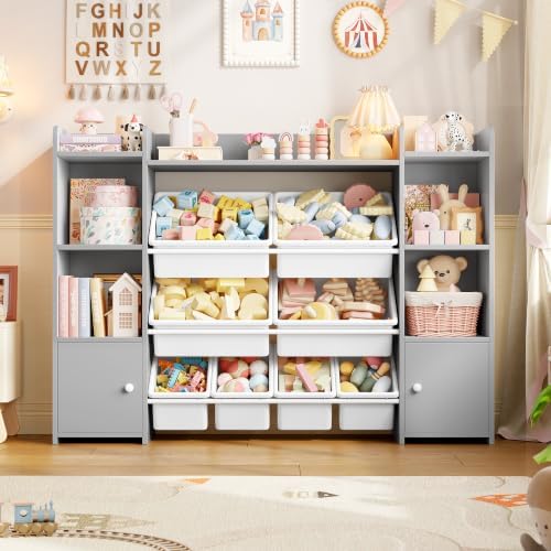 FOTOSOK Toy Storage Organizer with 8 Toy Bins, Toy Organizer Toy Bin for Kids - Image 7