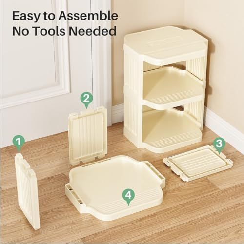 Kitstorack Vertical Shoe Rack: 8 Tiers Stackable Shoe Rack for Closet DIY Free Standing Shoe Organizer Small Shoe Shelf for Small Spaces and Narrow Spaces Plastic, White - Image 7