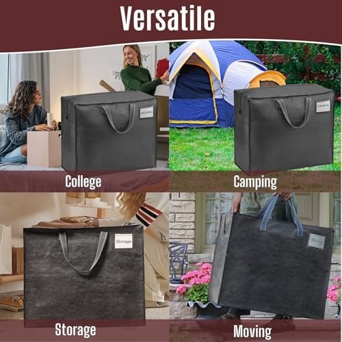 VENO Heavy Duty Moving Bags, Storage Bags, 22 Gallon, Dark Gray, 4 Pack - Image 6