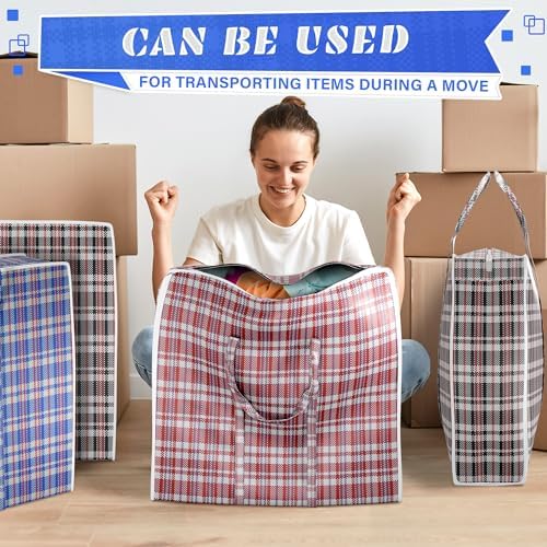 Checkered Laundry Bag Set of 4, 13 Gal Capacity, Foldable Design - Image 6
