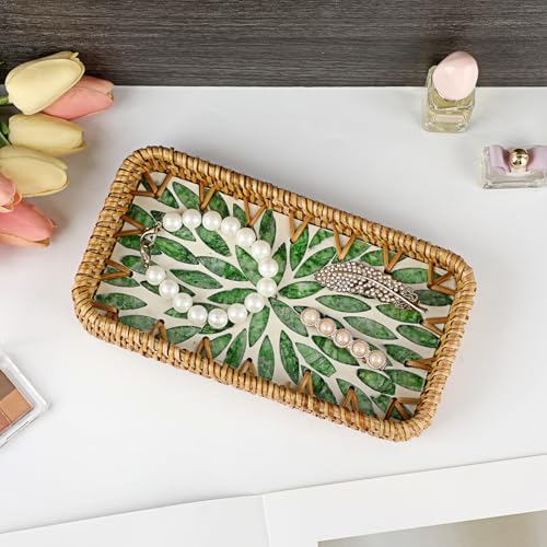 Key Tray for Entryway Table, Small Woven Rattan Tray Rectangular - Image 7