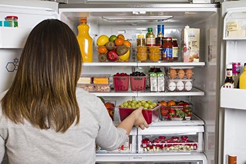 Kitchen Spaces KSCB12-AMZ Colander Bin Stackable Food Storage Organizer for Fridge, Freezer, and Pantry, 8.8" x 6.8" x 3.9", Red & Clear - Image 6