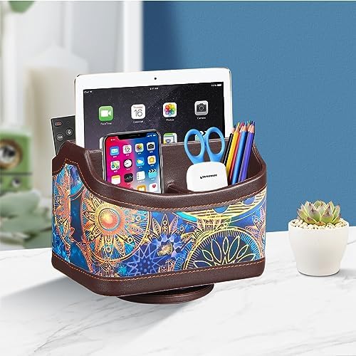 YAPISHI Remote Control Holder,Swivel TV Remotes Caddy for Table,Desk Accessories and Workspace Organizer Controllers/ Art Supplies/ Stationery,Night Stand Organizers and Decorations for Living Room - Image 7