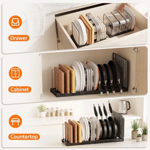 Cutting Board and Baking Sheet Organizer for Cabinet with Solid Metal Base - Image 7
