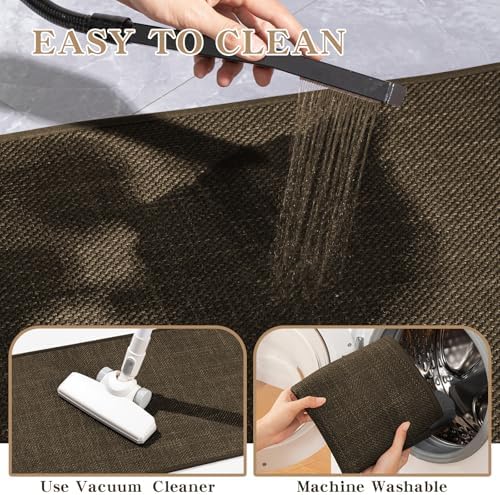 chakme Bathroom Rugs Mat 36x24, Ultra Thin Non Slip Bath Mat Large Quick Dry Absorbent Bath Mat for Bathroom Floor, (Brown, 36"x24") - Image 6