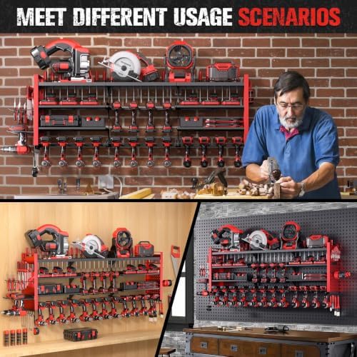 49.8" Power Tool Organizer Wall Mount,Holds 18 Cordless Drills - Image 6