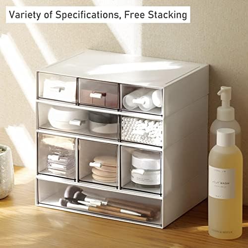 Desk Organizer-Stackable Storage Drawers, Desk Drawer Organizer Perfect For Collection Small Item/Cosmetic Office Supplies - 2 drawers (White) - Image 6
