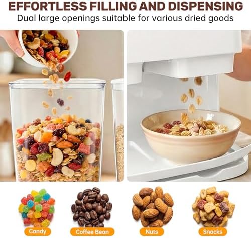Cereal Dispenser Countertop 2 Pack 3L, 6L Large Dual Control - Image 7