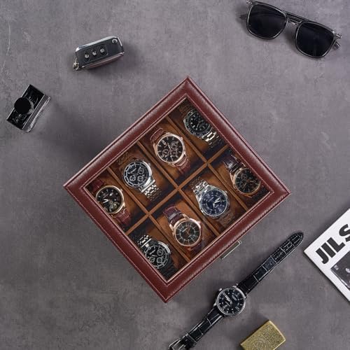 ProCase Watch Box, 8 Slot Watch Display Case with Drawer -Espresso - Image 6