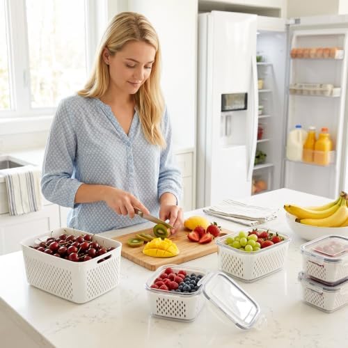 Runhike Strawberry Container Fruit Storage Containers for Fridge 3 PCS - Image 7