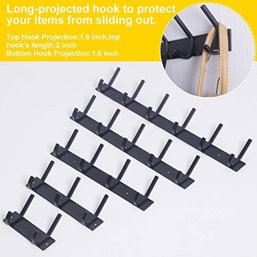 WEBI Coat Rack Wall Mounted,4 Coat Hooks for Hanging Coats,Heavy Duty Metal Hook Rack Hook Rail Coat Hanger Wall Mount for Clothes Entryway Jacket,C-CBG04,Black - Image 6