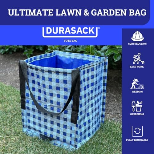 DURASACK Heavy Duty Storage Tote Bag 22-Gallon, Gingham Blue - Image 6