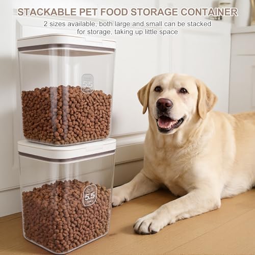 LEAWALK 5 Lbs Airtight Dog Cat Pet Food Storage Container PopTop White - Image 7