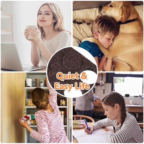 Felt Cabinet Door Bumpers - Small Felt Pads for Cabinet Doors, 3/8" Diameter 200PCS, 3mm Thick Self Adhesive Brown - Image 7