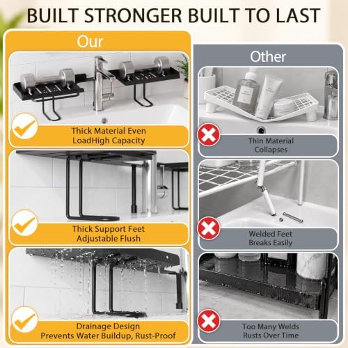 Rotatable Over Faucet Sink Shelf Organizer with Towel Bar - Image 7