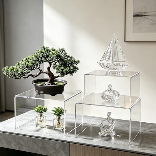 Acrylic Risers 8 & 9 Inch Clear Display Shelves Set 2 - Image 7