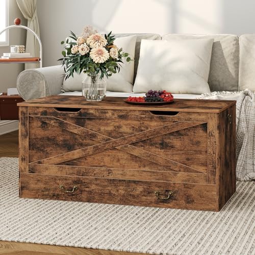 RALGEND Toy Chest, 39.4" Storage Chest with Drawer and Pull Handles - Image 6