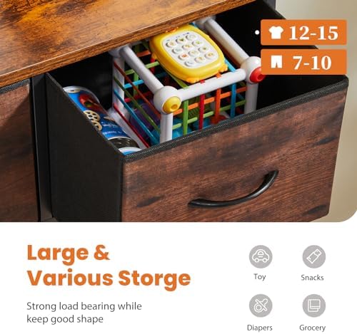 Sweetcrispy Dresser for Bedroom with 9 Drawers, Large Fabric Dresser - Image 6