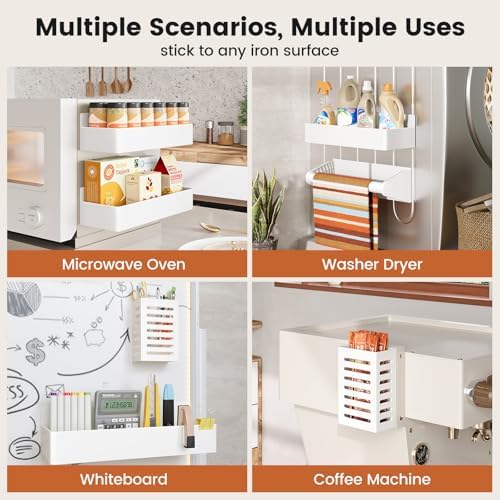 Mystozer Magnetic Spice Rack for Refrigerator White, 6 Pack - Image 6