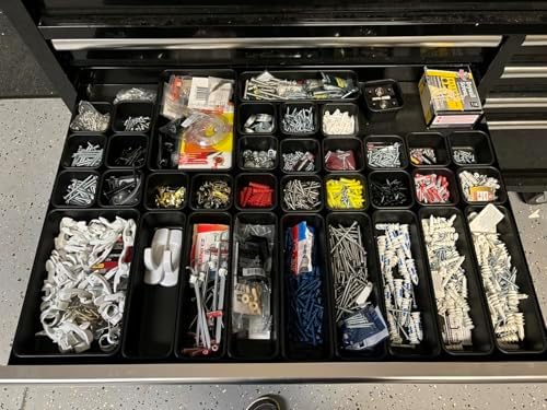 Gonice 30PCS Drawer Organizer Bins,Black Desk Drawer Organizer Tray - Image 6