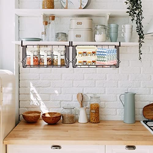 PowerKing Under Shelf Storage Baskets, Under Cabinet Basket, 2 Pack, Black - Image 6