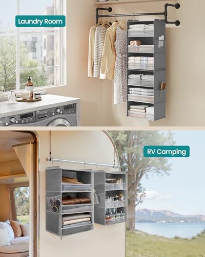 SONGMICS Widended Hanging Closet Organizer and Storage, 6-Tier, Separable - Image 6