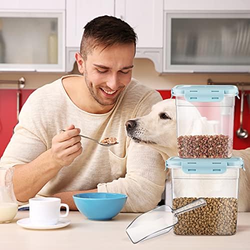 Patelai 6 Pcs Dog and Cat Food Storage Containers 2 Scoops, Blue - Image 7
