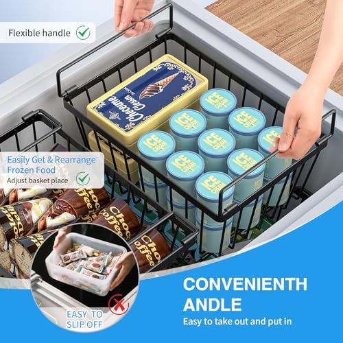 Freezer Organizers Bins, Black, 4 Pack - Image 6