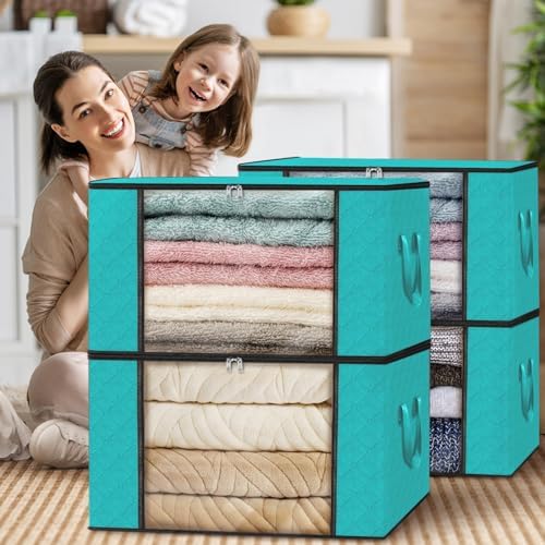 Fab totes 8 Pack Storage Bags for Clothes Blanket Storage Bins with Lids - Image 7
