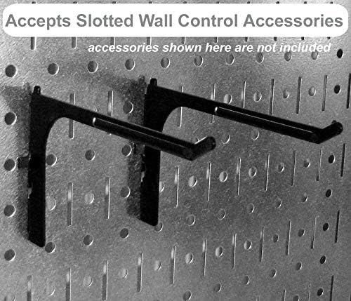 Wall Control Garage Storage Rack Lawn & Garden Tool Organization Wall Mount Organizer - Easy to Install 64" Wide Strong Galvanized Steel Pegboard Set (Shiny Metallic Pegboard) - Image 7
