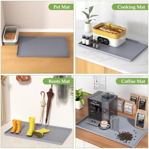 Waterproof Under Sink Mat 34"x22" with 4 Pcs Clear Plastic Storage Bins, Kitchen Bathroom Under Sink Organizer Set, Cabinet Shelf Liner Protection Mat for Pantry Apartment Home Organization Essentials - Image 7