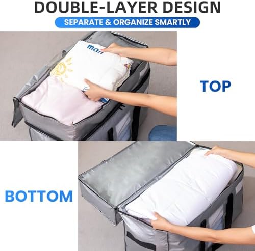 TAILI 2 Tier Moving Bags,2 Pack Silver Storage Bags with Visible Window - Image 6