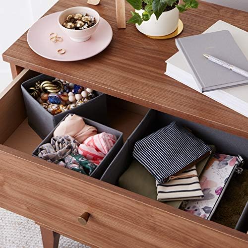 Amazon Basics Cloth Drawer Storage Organizer Boxes for Socks, Underwear and Baby Items Gray (Pack of 60) - Image 6