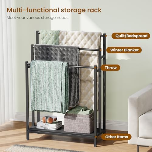 46" Extra Large Freestanding Towel Rack Stand for Bathroom, 3 Tier - Image 7
