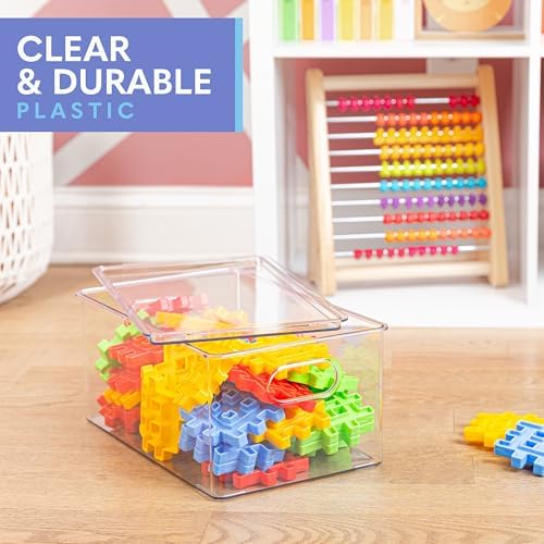 primebox Plastic Clear Stackable Storage Bins with Lids. Great for Pantry or Kitchen Organization. Fridge Organization Containers. Cabinet, Bathroom Organizer. 4 Pack - Image 7